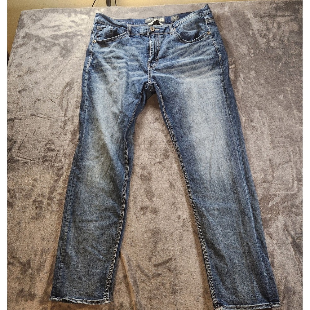 BKE Nolan Jeans Mens 38x32 Blue Straight Leg Medium Wash Stretch Regular Fit